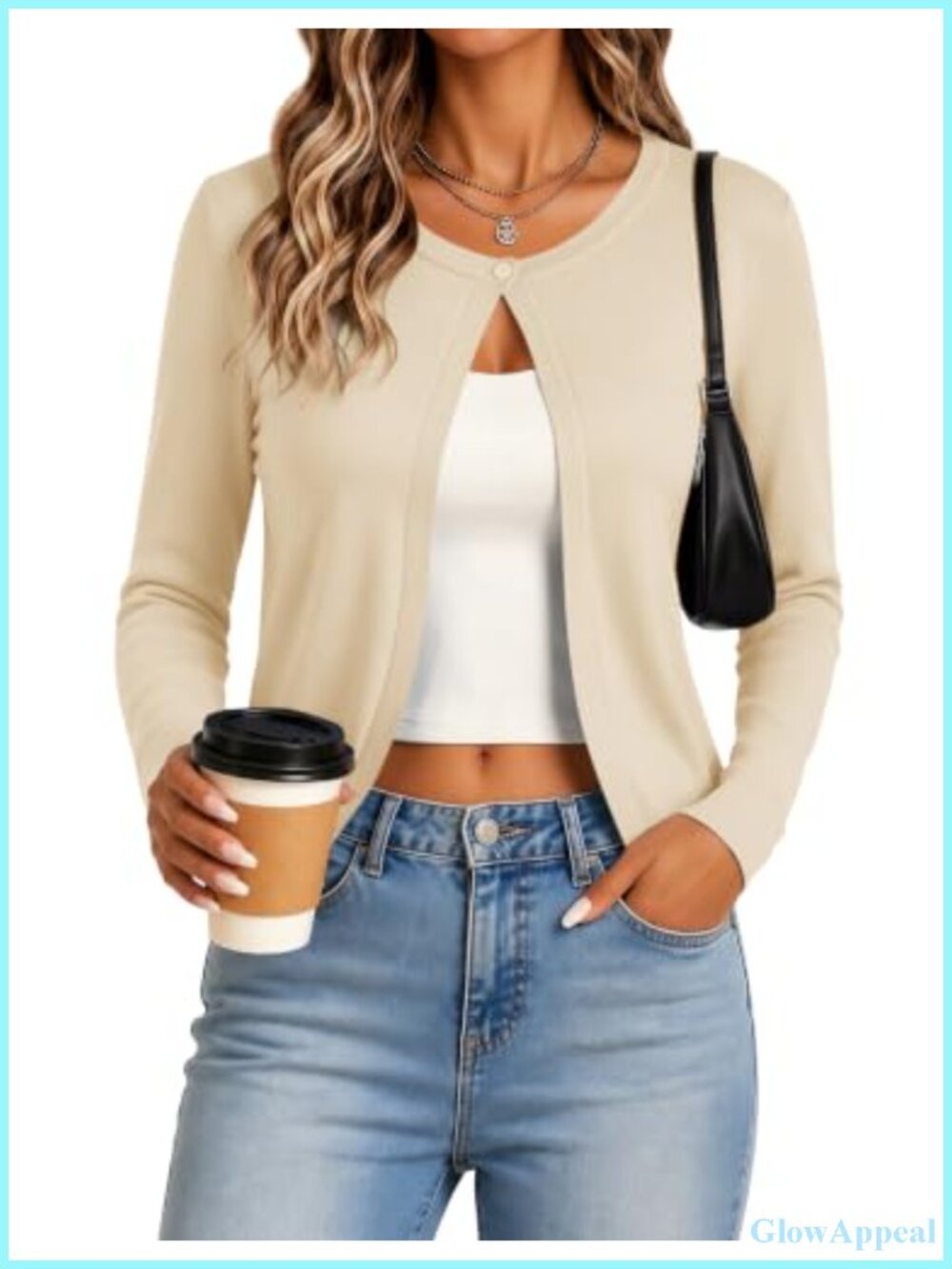 Women's Cropped Bolero Cardigan Shrug Knit Open Front Long Sleeve